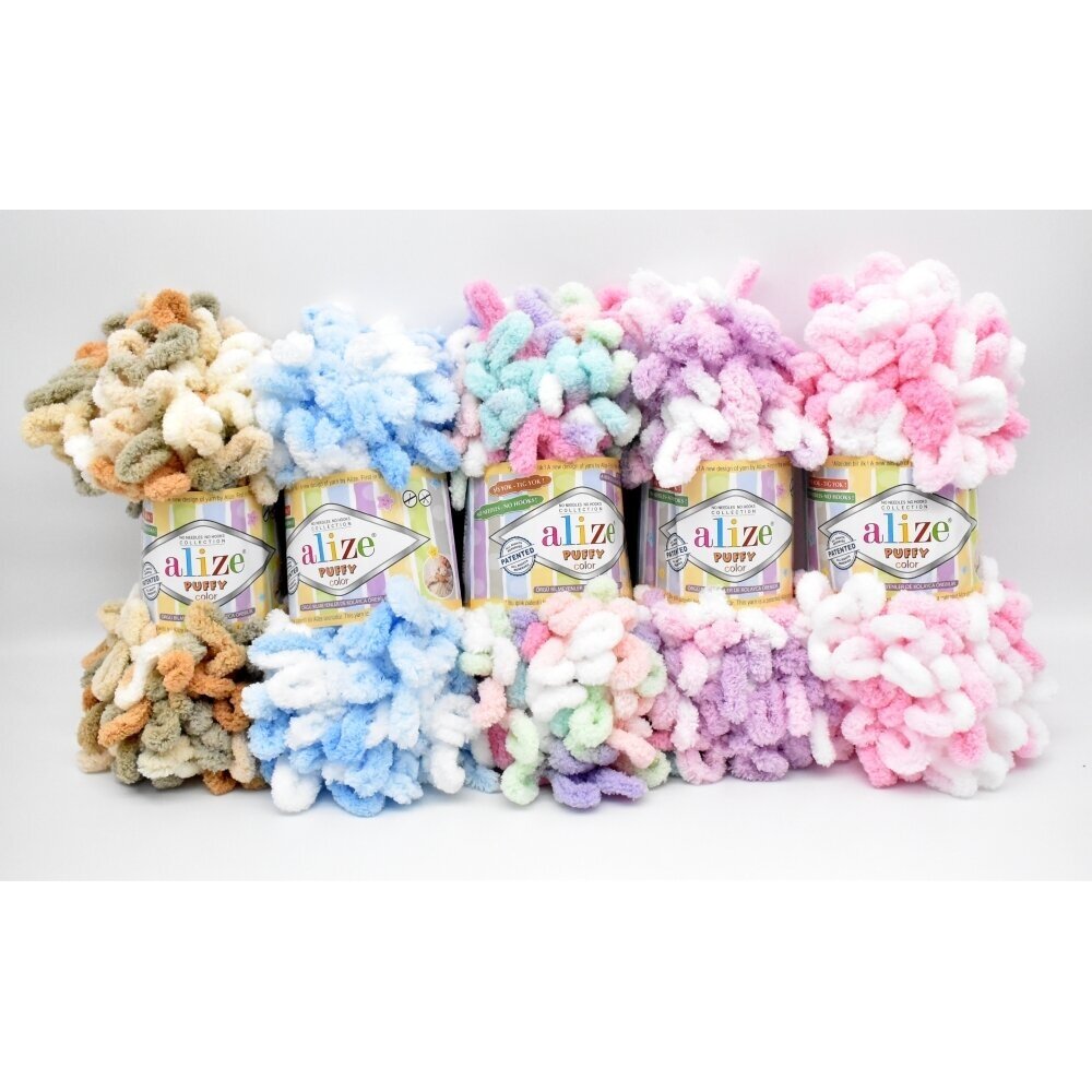 Alize Puffy Color MIX , 100 g., 9 m. 5 vnt. Alize Puffy Color MIX , 100 g., 9 m. 5 vnt.