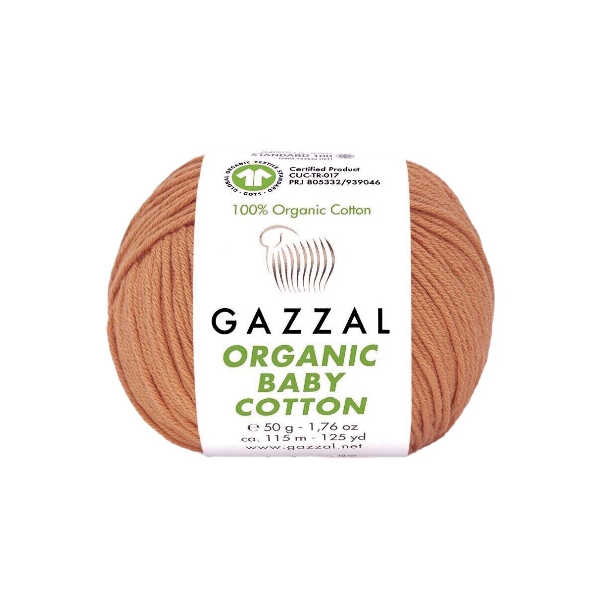 Gazzal Organic Baby Cotton, 50g., 115m. Gazzal Organic Baby Cotton, 50g., 115m.