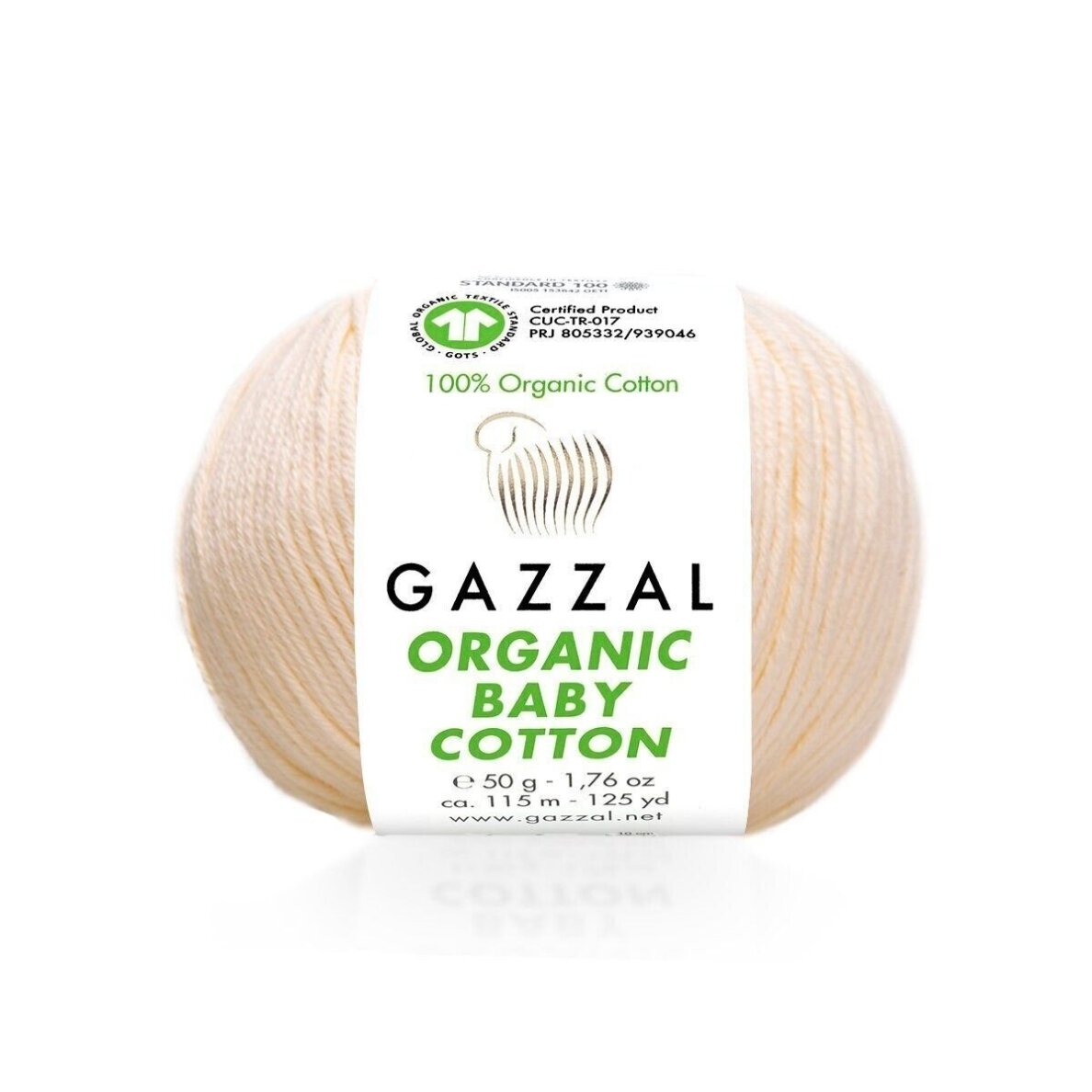 Gazzal Organic Baby Cotton, 50g., 115m. Gazzal Organic Baby Cotton, 50g., 115m.