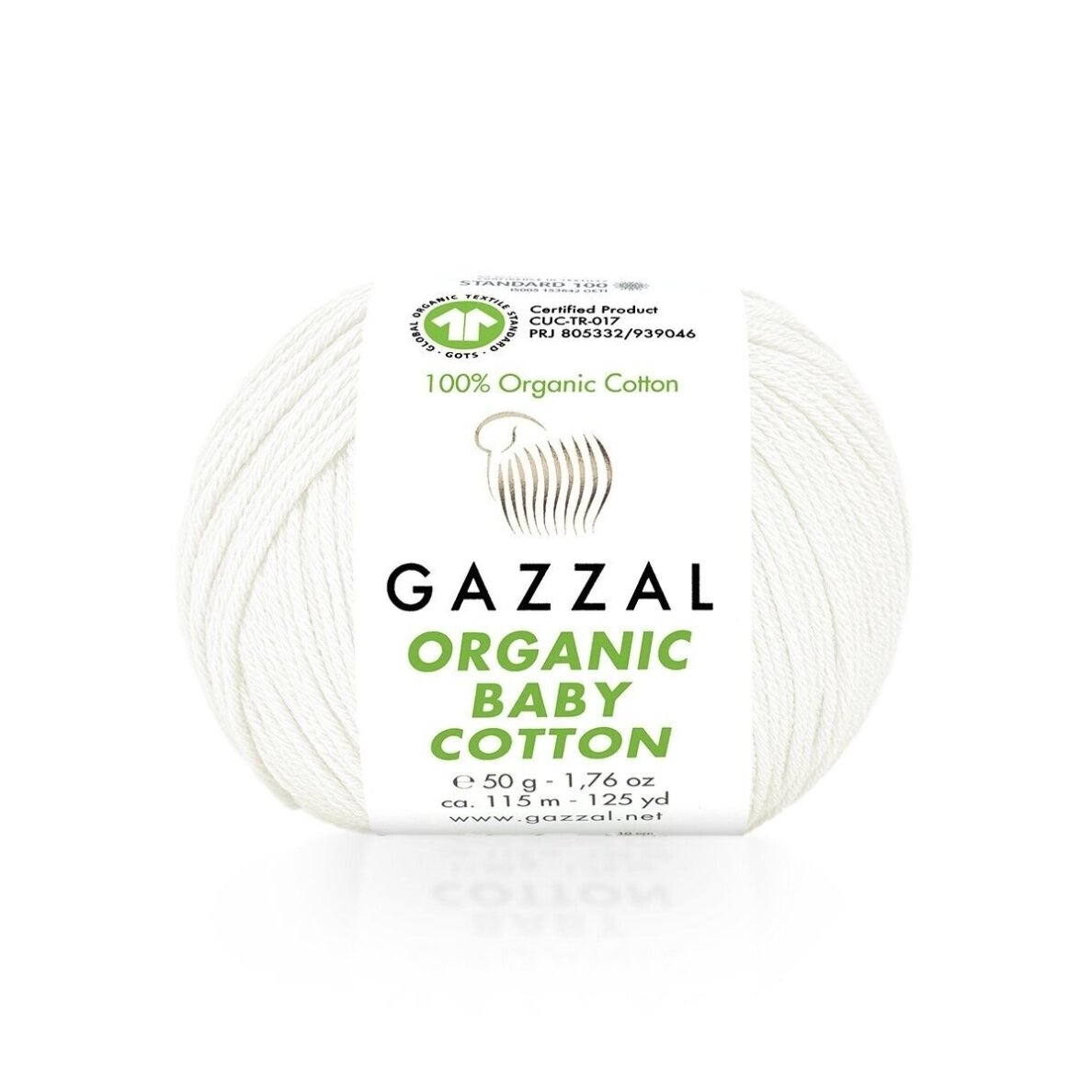 Gazzal Organic Baby Cotton, 50g., 115m. Gazzal Organic Baby Cotton, 50g., 115m.
