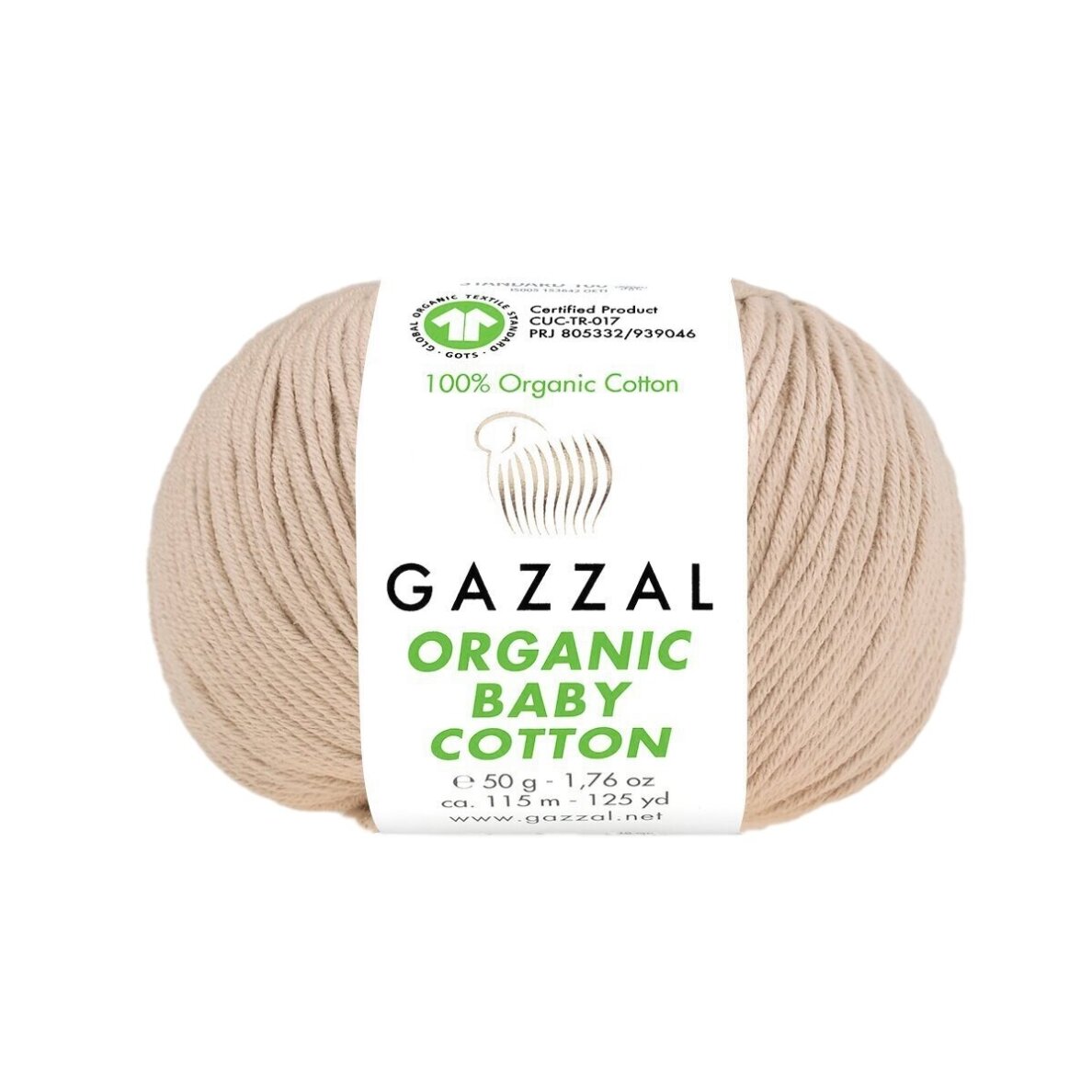 Gazzal Organic Baby Cotton, 50g., 115m. Gazzal Organic Baby Cotton, 50g., 115m.