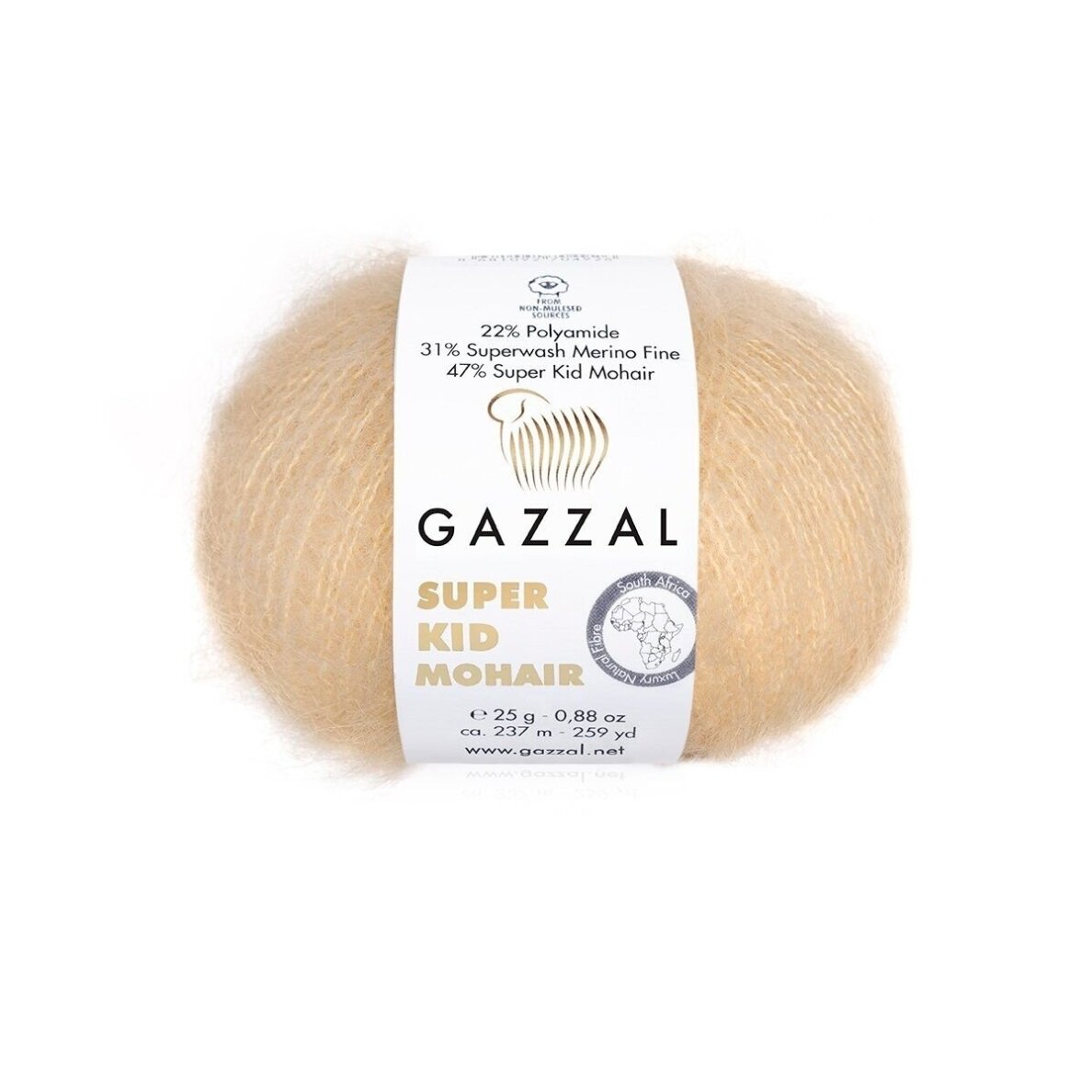 Gazzal Super Kid Mohair, 25g., 237m. Gazzal Super Kid Mohair, 25g., 237m.