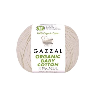 Gazzal Organic Baby Cotton, 50g., 115m. Gazzal Organic Baby Cotton, 50g., 115m.