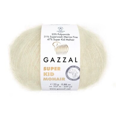 Gazzal Super Kid Mohair, 25g., 237m. Gazzal Super Kid Mohair, 25g., 237m.